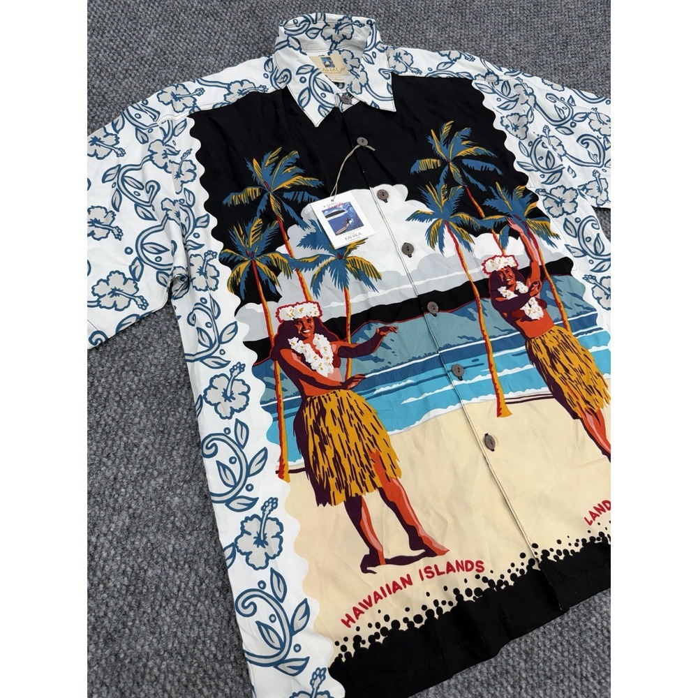 Kahala Men's Medium Rayon Shirt Michael Cassidy Hawaiian Hula Girls Palekaiko - Picture 3 of 8